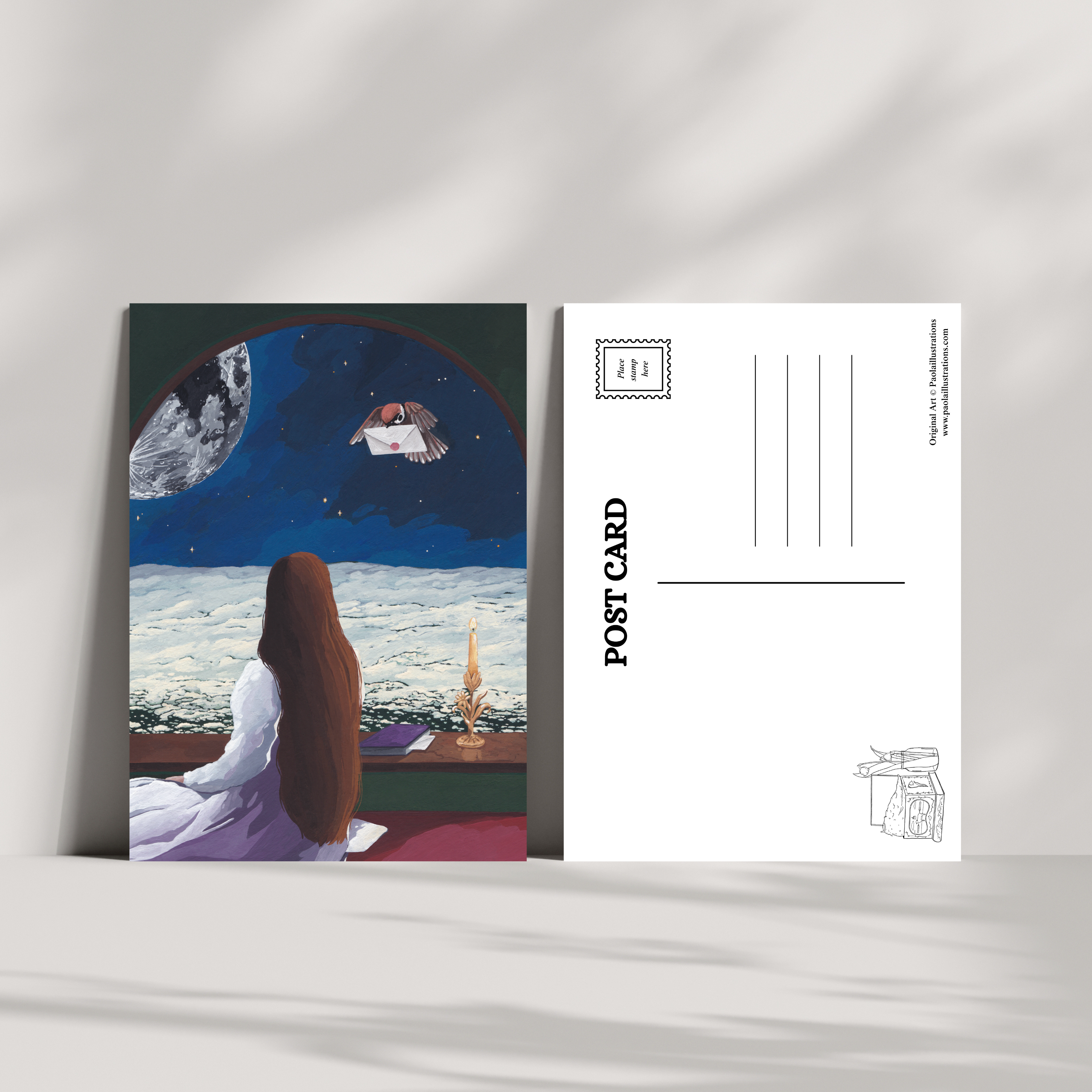 Medium Postcard 'Awaiting night'
