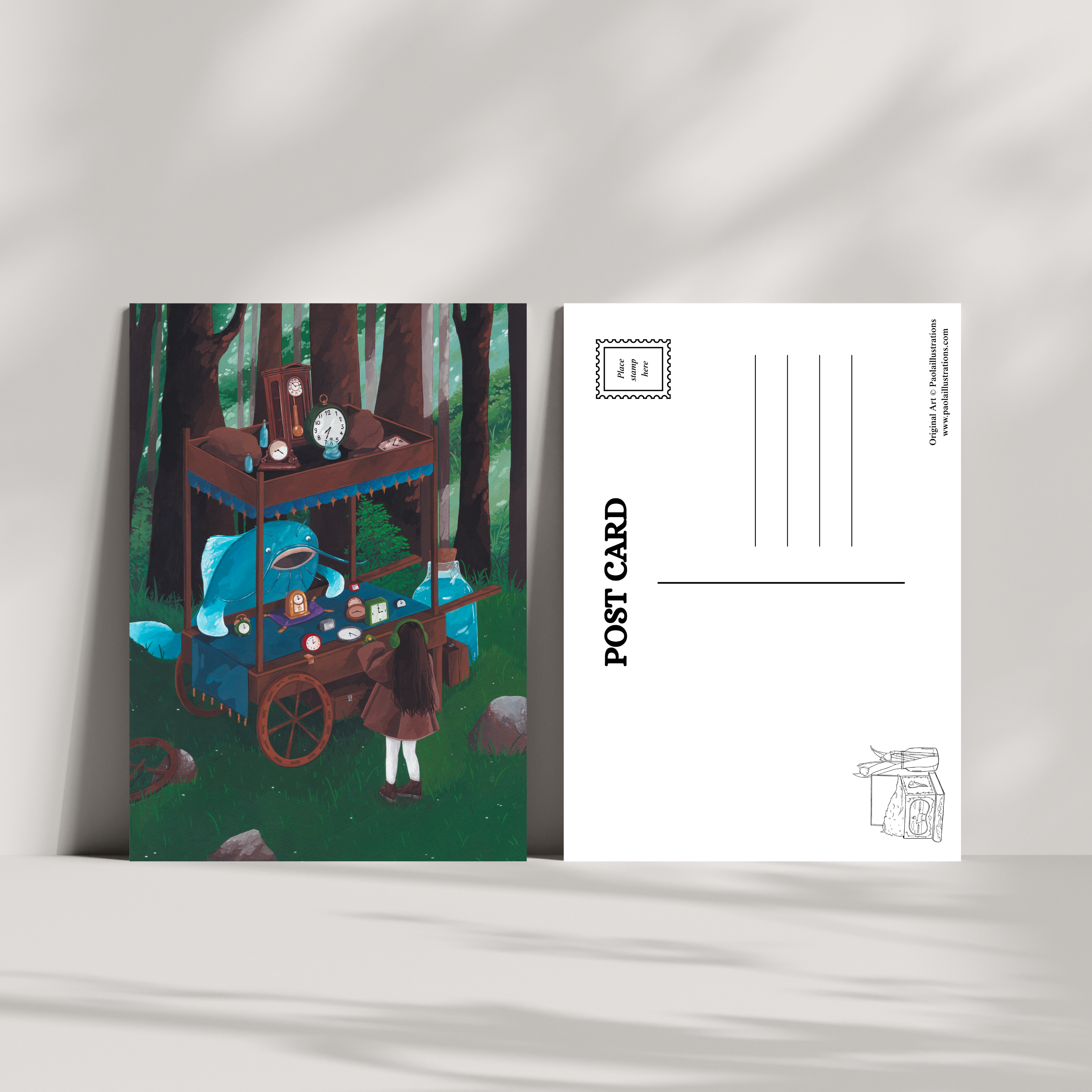Medium Postcard 'My Best Clock'
