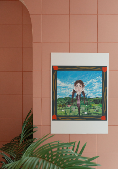 A5/A4 Illustration Art Print 'Countryside Cloak'