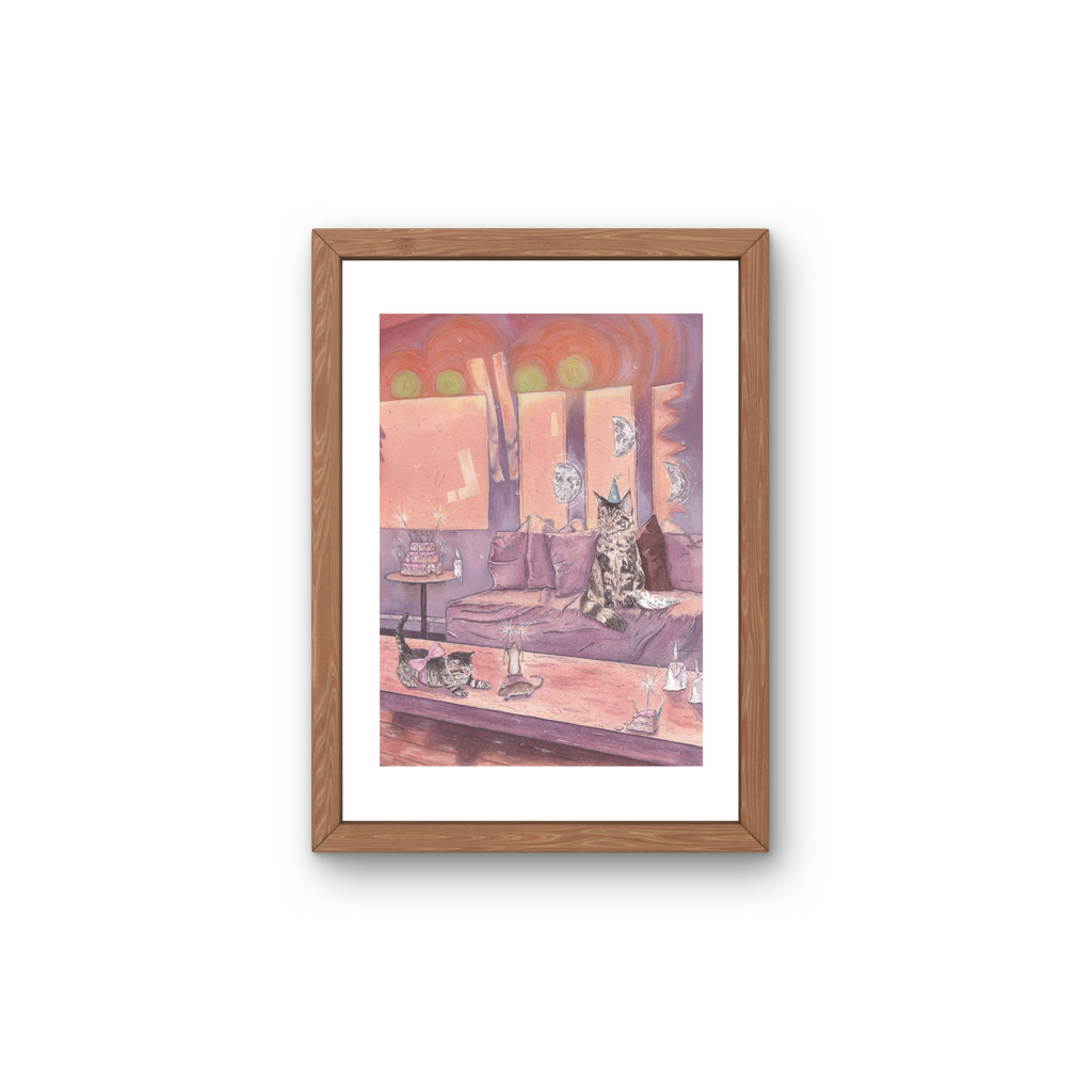 A5 Illustration Art Print 'New Years Party' (Individually Priced)