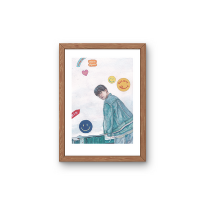 A5 Illustration Art Print 'KPOP Exo' (Byun Beakhyun, Xiumin) *Previous Stock