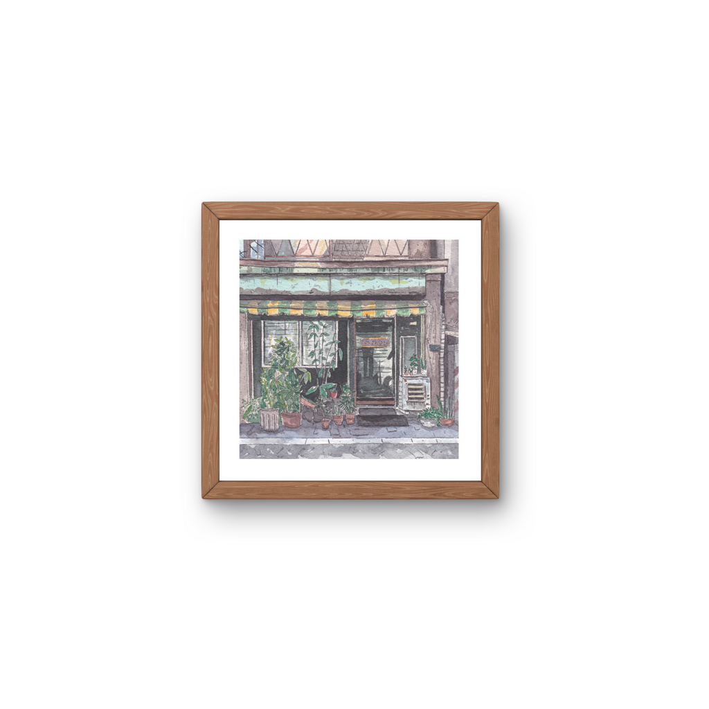Square Illustration Art Print 'Potted Plants' (Individually Priced)