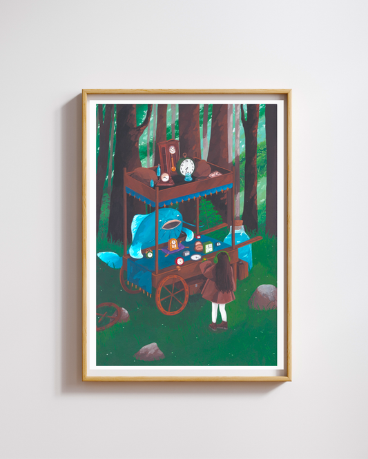 A4 Illustration Art Print 'My best clock'