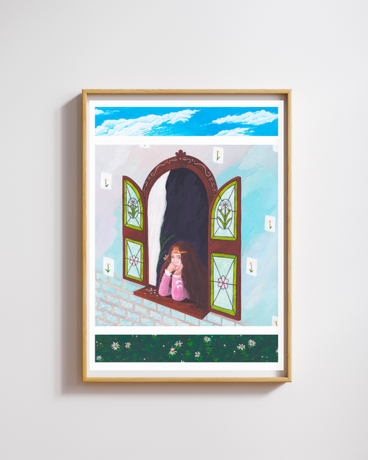 A4 Illustration Art Print 'He loves me, He loves me not'