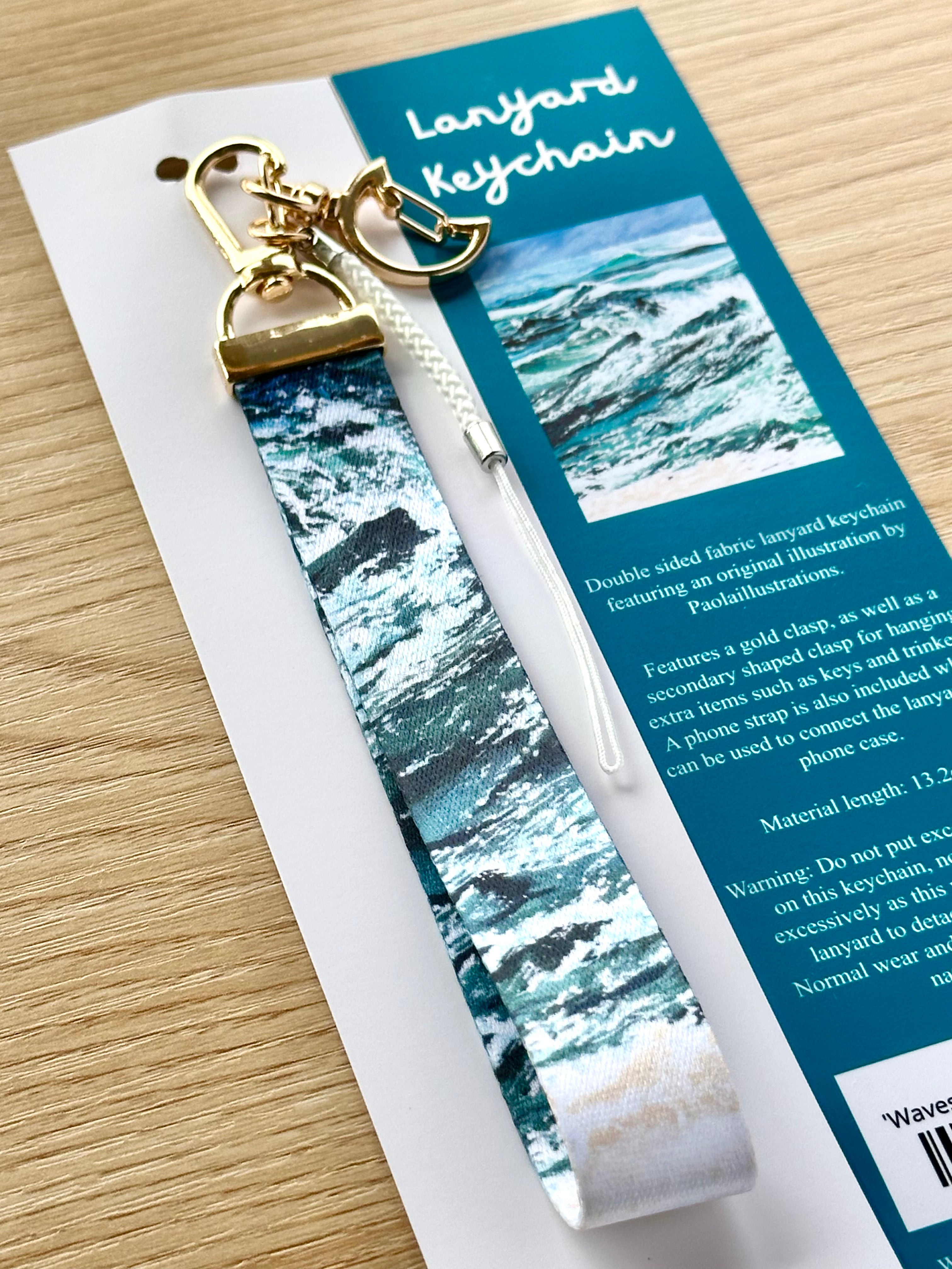 'Waves' Lanyard Keychain