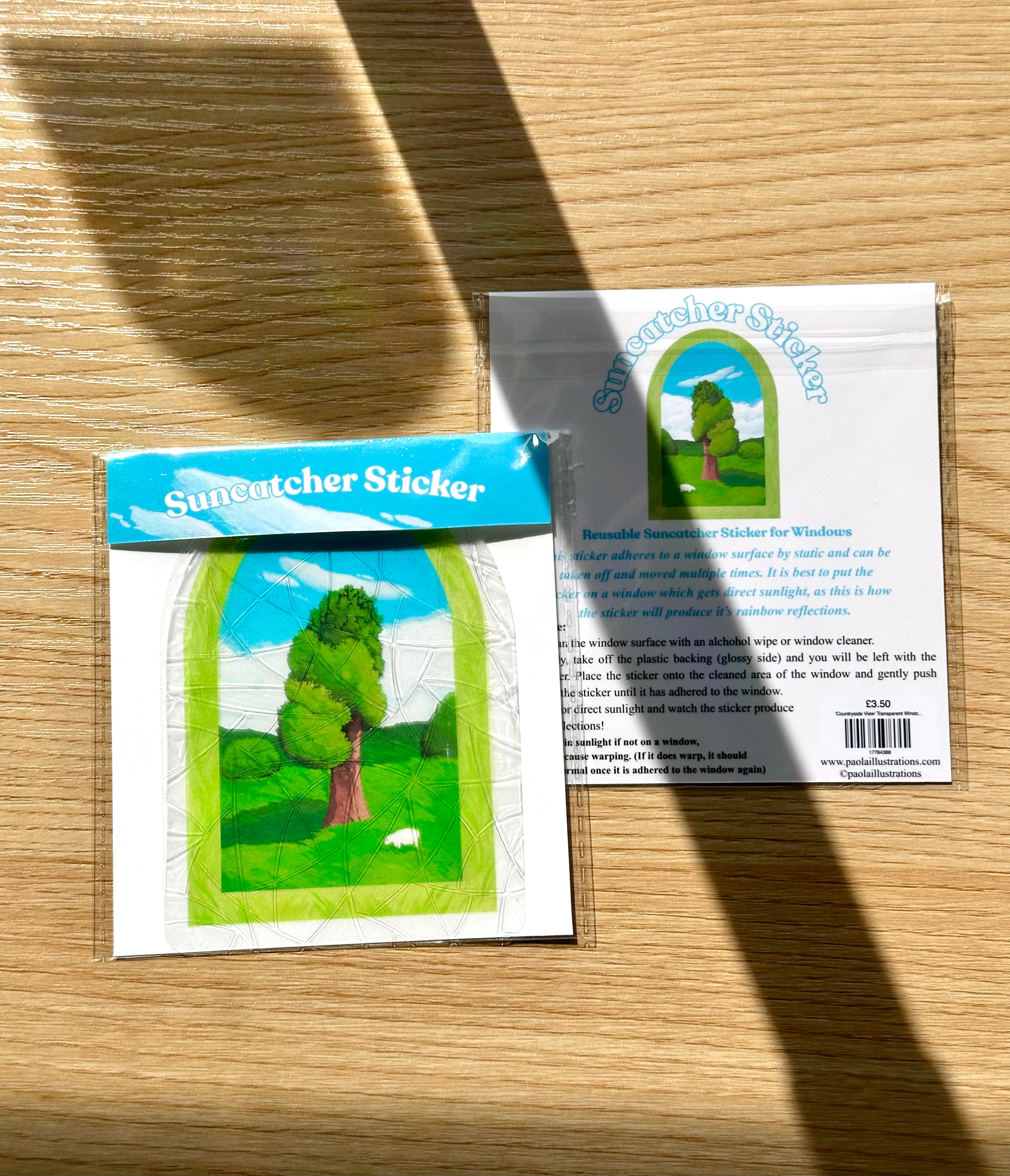 'Countryside View' Transparent Window Suncatcher Sticker