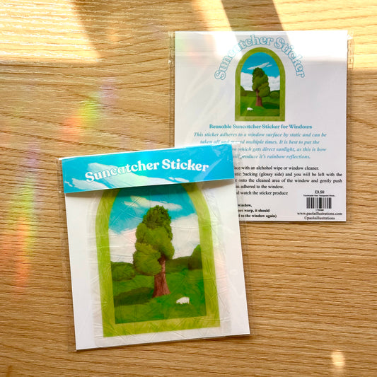'Countryside View' Transparent Window Suncatcher Sticker