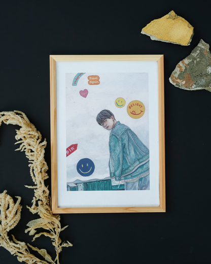 A5 Illustration Art Print 'KPOP Exo' (Byun Beakhyun, Xiumin) *Previous Stock