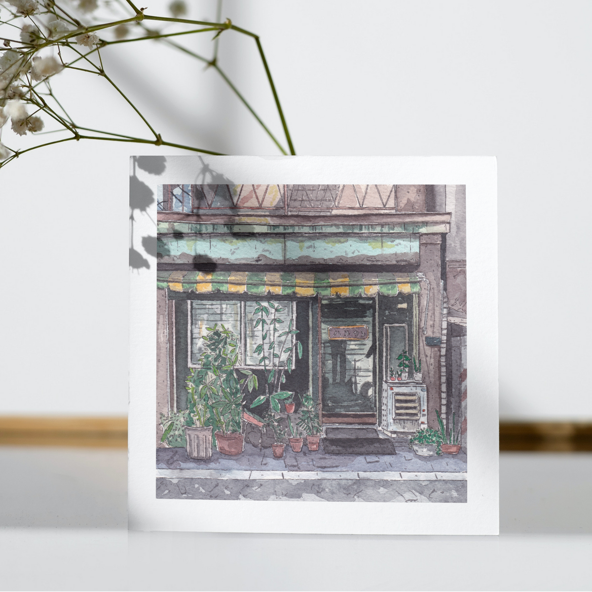 Square Illustration Art Print 'Potted Plants' (Individually Priced)