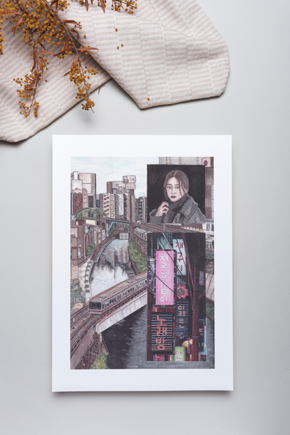 A5 Illustration Art Print 'Night & Day' *Previous Stock